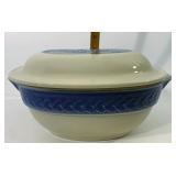 American craft blue covered casserole