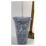 Reusable cup with lid and straw