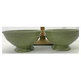 Set of two Sage footed ice cream cups
