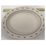 USA green oval serving platter