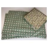 Sage lattice placemats and napkins
