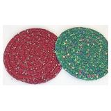 Two round braided trivets