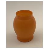 Orange vase with silly face candleholder see pics