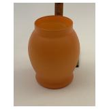 Orange vase with silly face candleholder see pics