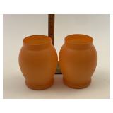 Set of 2 Orange vases with silly face