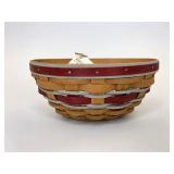 Scarlet and gray small oval bowl