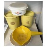 Tupperware canisters strainer and more