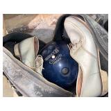 Bowling ball with shoes