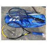 Tennis rackets and case
