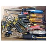 Large flat of screwdrivers