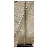 Metal handle push broom