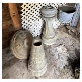 Concrete birdbath galvanized bucket and stand