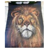 Lion chalk art work