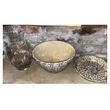 Ransbottom sponge Ware bowl plate and glass vase