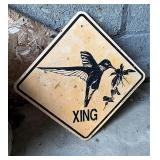 Hummingbird crossing sign
