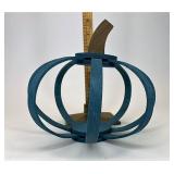 Teal small bent wood pumpkin
