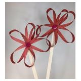 Set of 2 HoH Light pink wood splint flowers