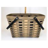 Longaberger Khaki check large tote
