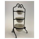 Mini mixing bowls with wrought iron stand