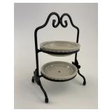 Mini pie plates with wrought iron stand