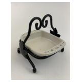 Mini baking dish with wrought iron stand