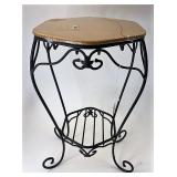 Wrought iron Generations stand with one shelf