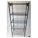 Wrought iron five tier shelf