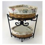 Wrought iron countertop corner stand with baskets