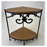 Wrought iron counter top corner stand with two
