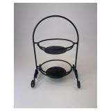 Wrought iron 6 inch two pie stand