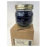 Blue ribbon candle jar