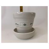 USA green flower pot & base