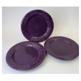 3 Eggplant dinner plate used condition