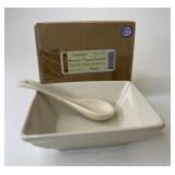 NIB Ivory tasting bowl with spoon
