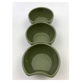 3 Sage interlocking bowls