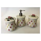 NIB Dogwood soap dispenser and Tumbler set