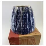 NIB Blue 7 1/2 inch pleated fabric shade