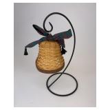 Noel bell with wrought iron hanger & tassel tie