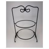 Wrought  iron two pie stand