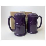 NIB Eggplant stove top salt and pepper shakers