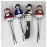 Snowman spreader and appetizer forks from the
