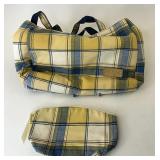 Cornflower Plaid purse and zippered pouch