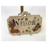 Fall pottery welcome sign