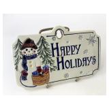 Happy holidays pottery sign