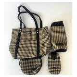 Khaki check accessory lot