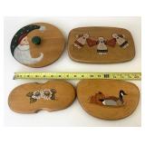 4 Non-Longaberger hand painted lids