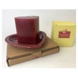 NIB Heart candle and plate