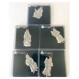 Pewter Santa ornaments