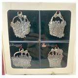 Pewter Basket ornaments cookies and candy cane