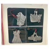 Pewter Basket ornaments granddad sleigh Bell